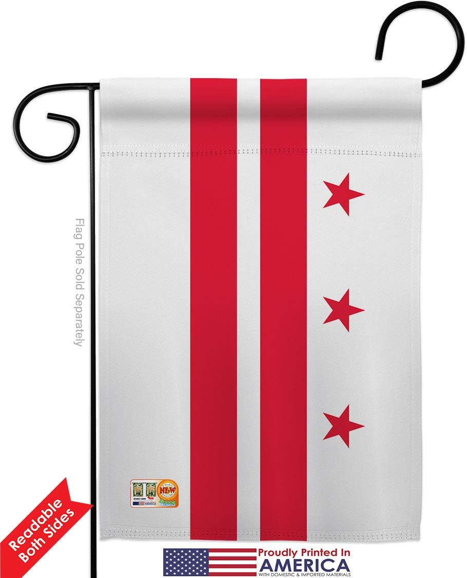 District of Columbia Garden Flag Set Wall Holder Americana States USA American Territories Republic Country Particular Area Small Decorative Gift Yard House Banner Double-Sided Made In 13 X 18.5