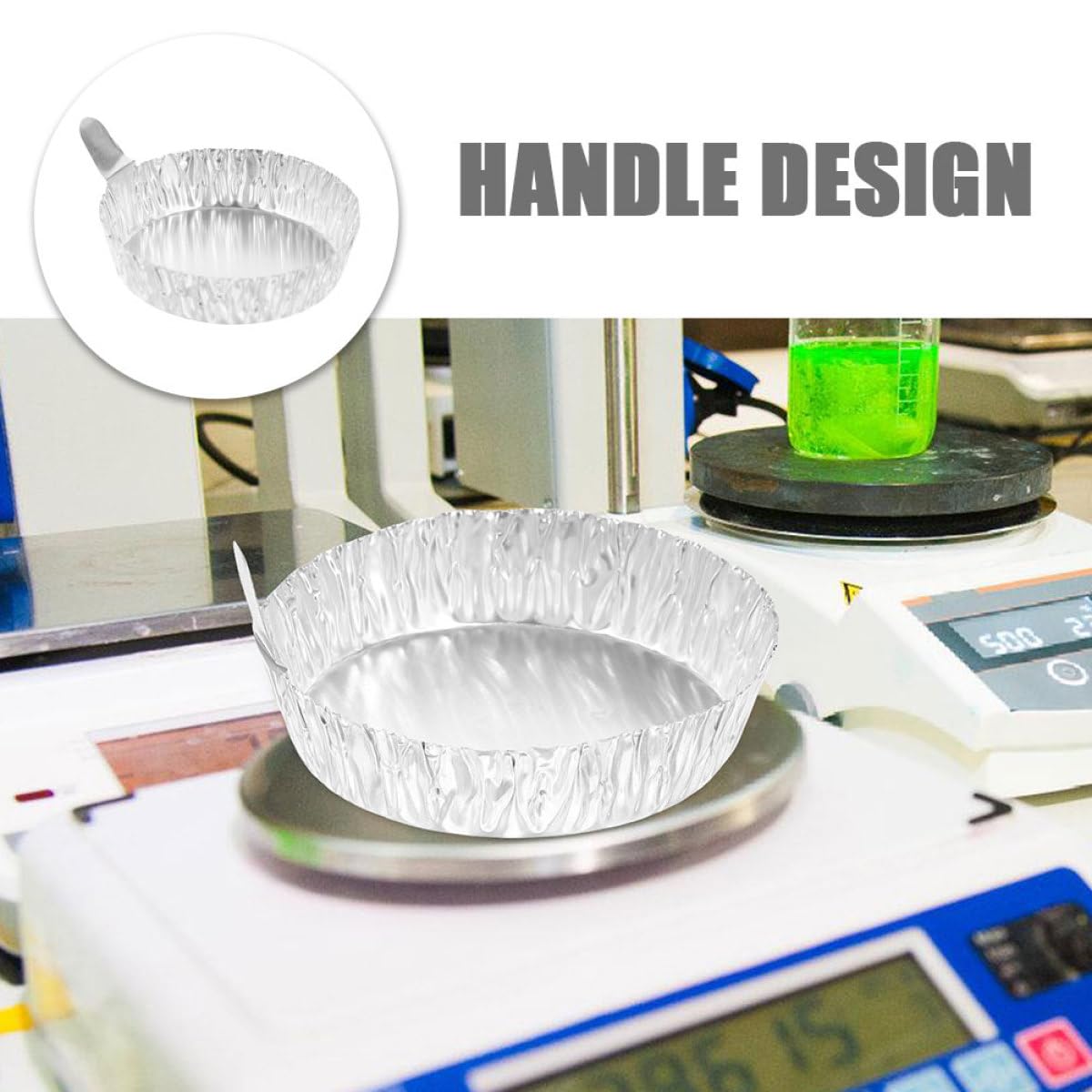 Platos de Pesaje de Aluminio con Asas 42 ml para Laboratorio, 200 Unidades