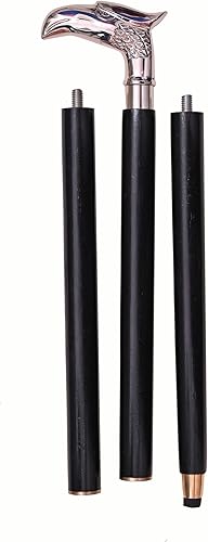 Bastón de águila con mango de latón plateado, bastón de madera negro para hombres y mujeres, unisex