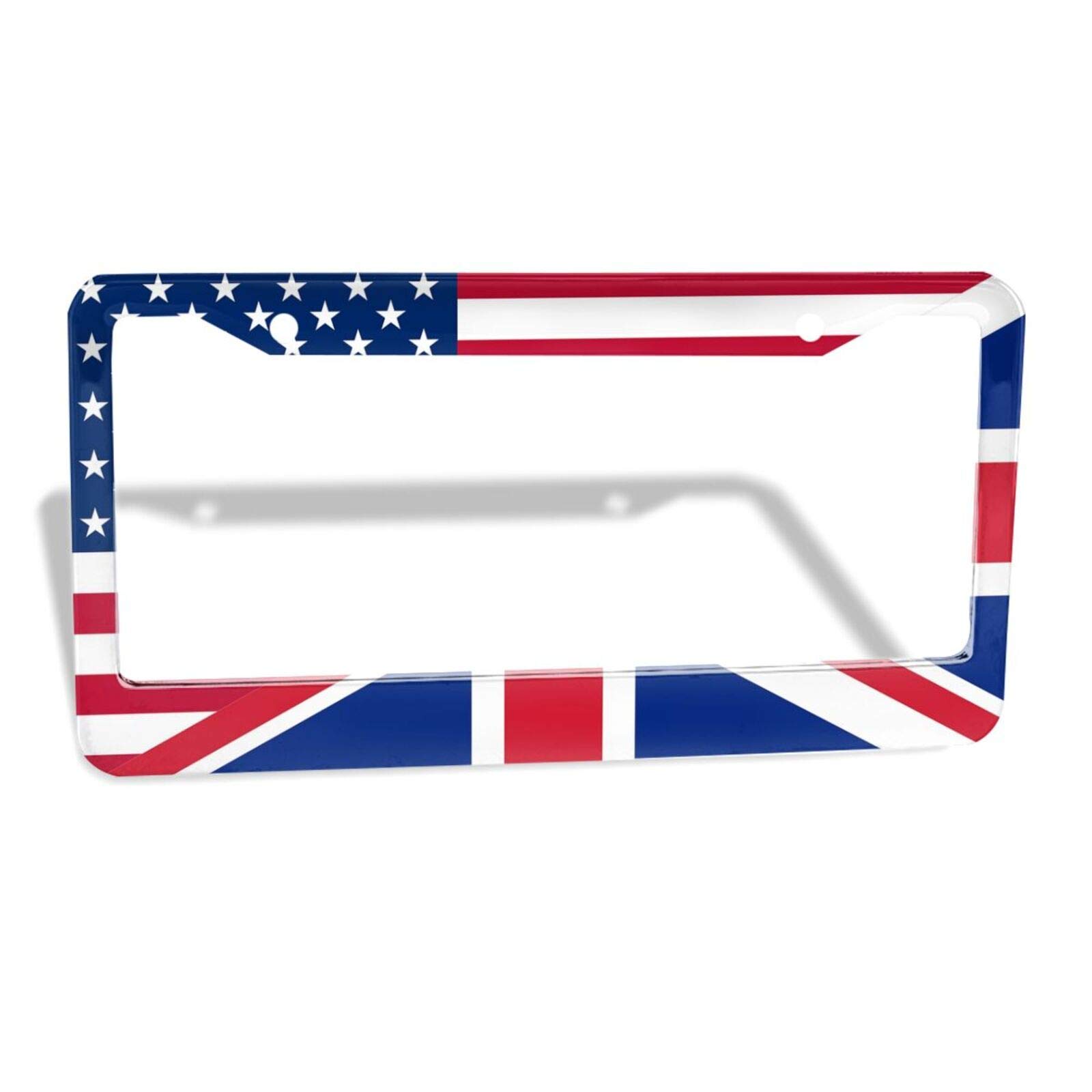 NEWCOCOCustomized License Plate Frame 12×6 inch American and Canadian Standard License Plate is Applicable American and British Flag