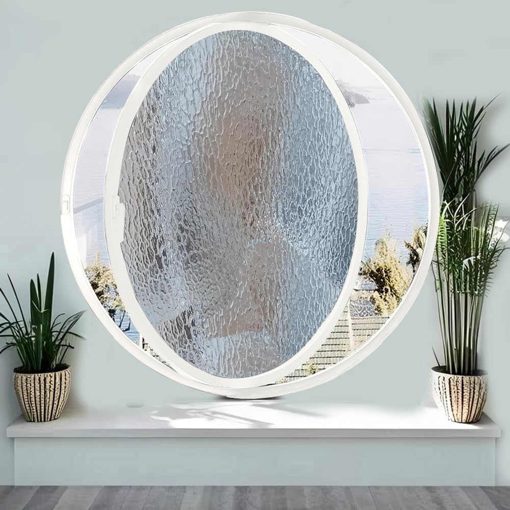 Fenêtre ronde en verre trempé pour salle de bain et cuisine lumineuse
