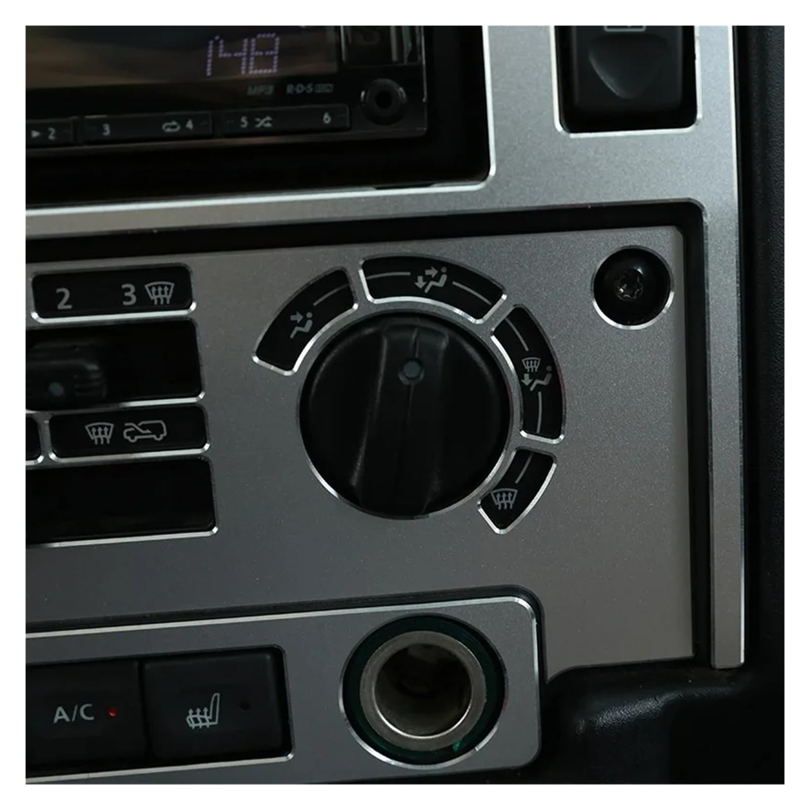 Mascherina Autoradio Cornice Stereo Autoadesivo Decorazione Pannello Controllo dell'Aria Condizionata Console Auto Lega Alluminio per Land per Rover per Defender 110 2008-2018