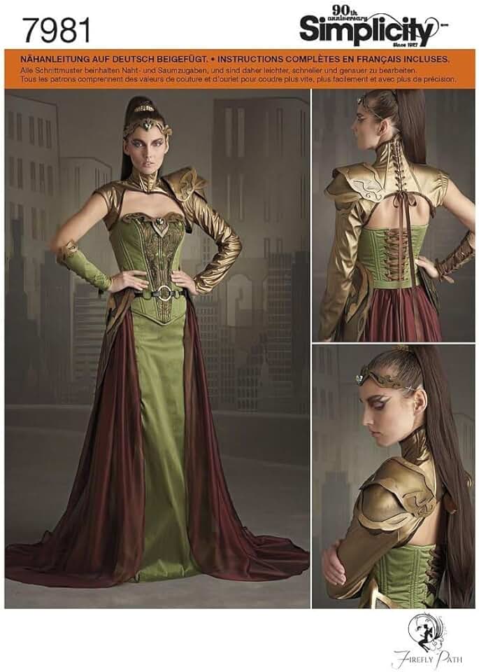 Simplicity 8363 Fantasia feminina fantasia elfo Ranger Halloween e cosplay padrão de costura, tamanhos 36-48