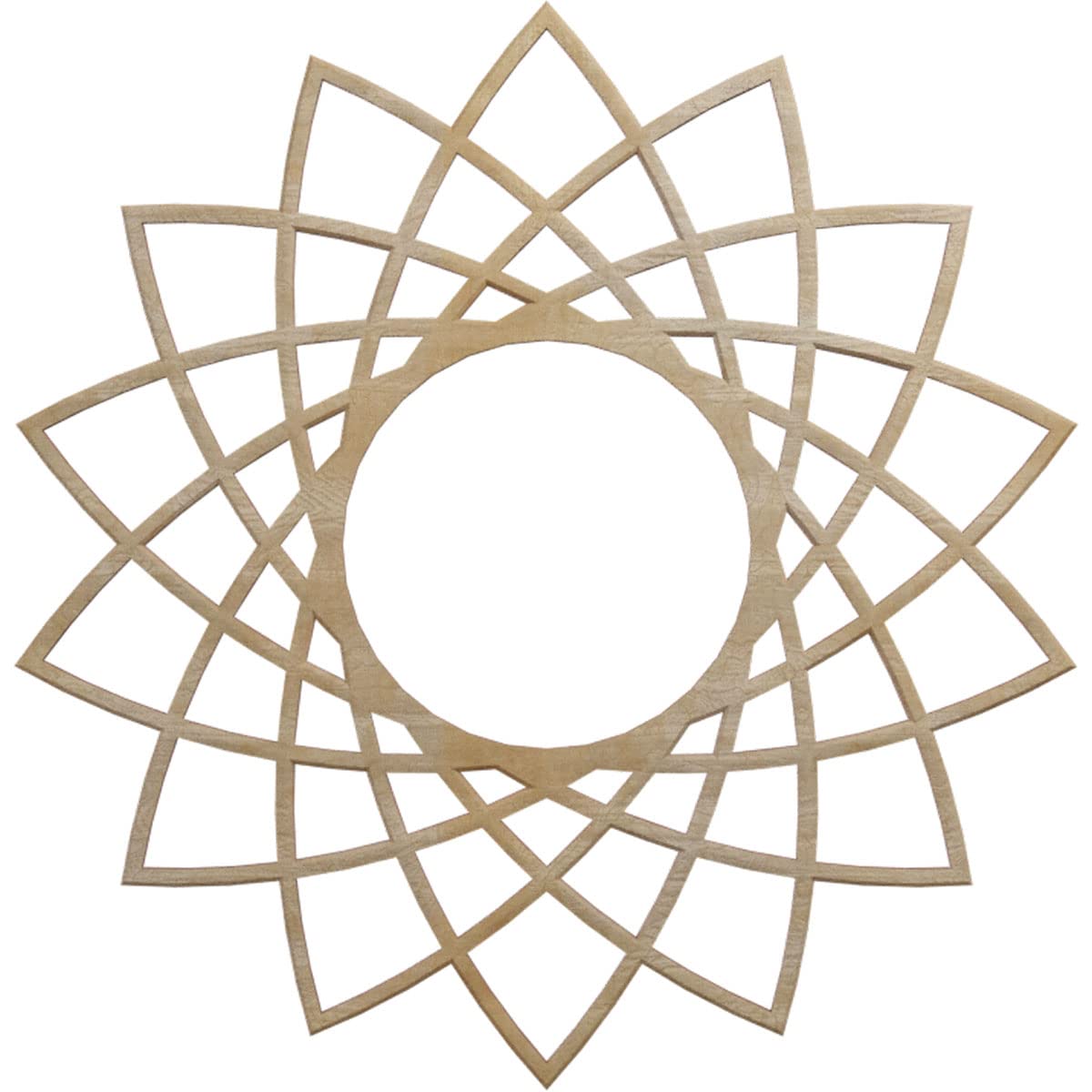 Ekena Millwork 18"OD x 6 7/8"ID x 3/8"T Eleanor Wood Fretwork Pierced Ceiling Medallion, Hickory