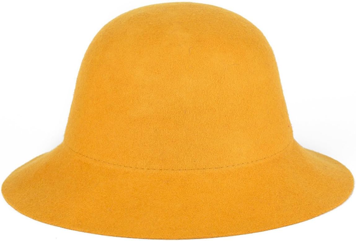 Lady Elegant Blank Autumn Fedoras Trilby Bucket Bowler Hat For Women Multicolor