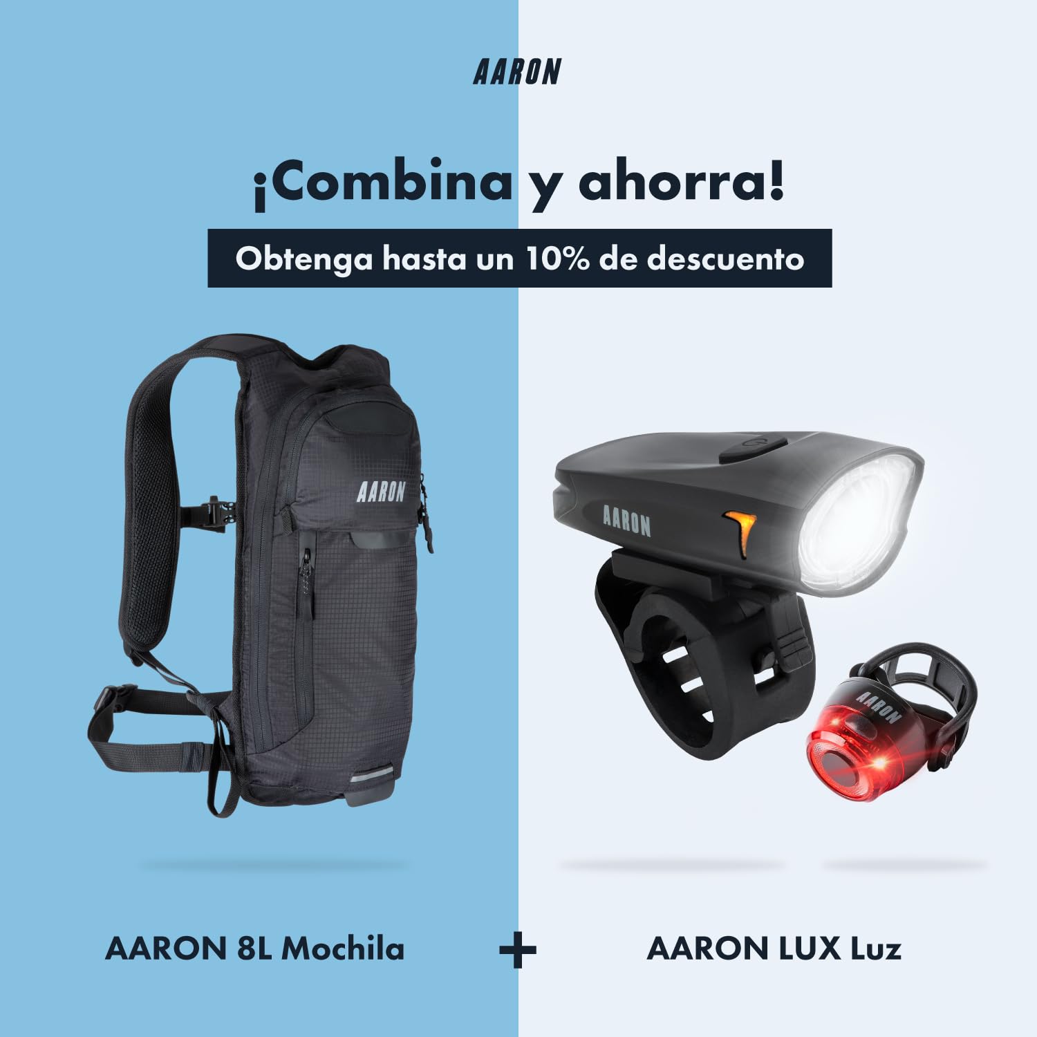 AARON Mochila pequeña y de esquí, mochila de bicicleta de montaña de 8 l, impermeable con protección contra la lluvia, mochila de senderismo pequeña para hombre y mujer