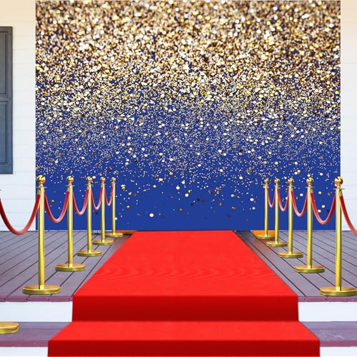 Fondo Azul Marino con Puntos Dorados y Alfombra Roja para Fiesta miniatura 4