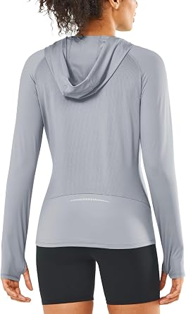 ALLZERO Womens Sun Protection Hoodie UPF 50+ Lightweight Long Sleeve with Back Breathable Mesh for Outdoor Fishing Hiking