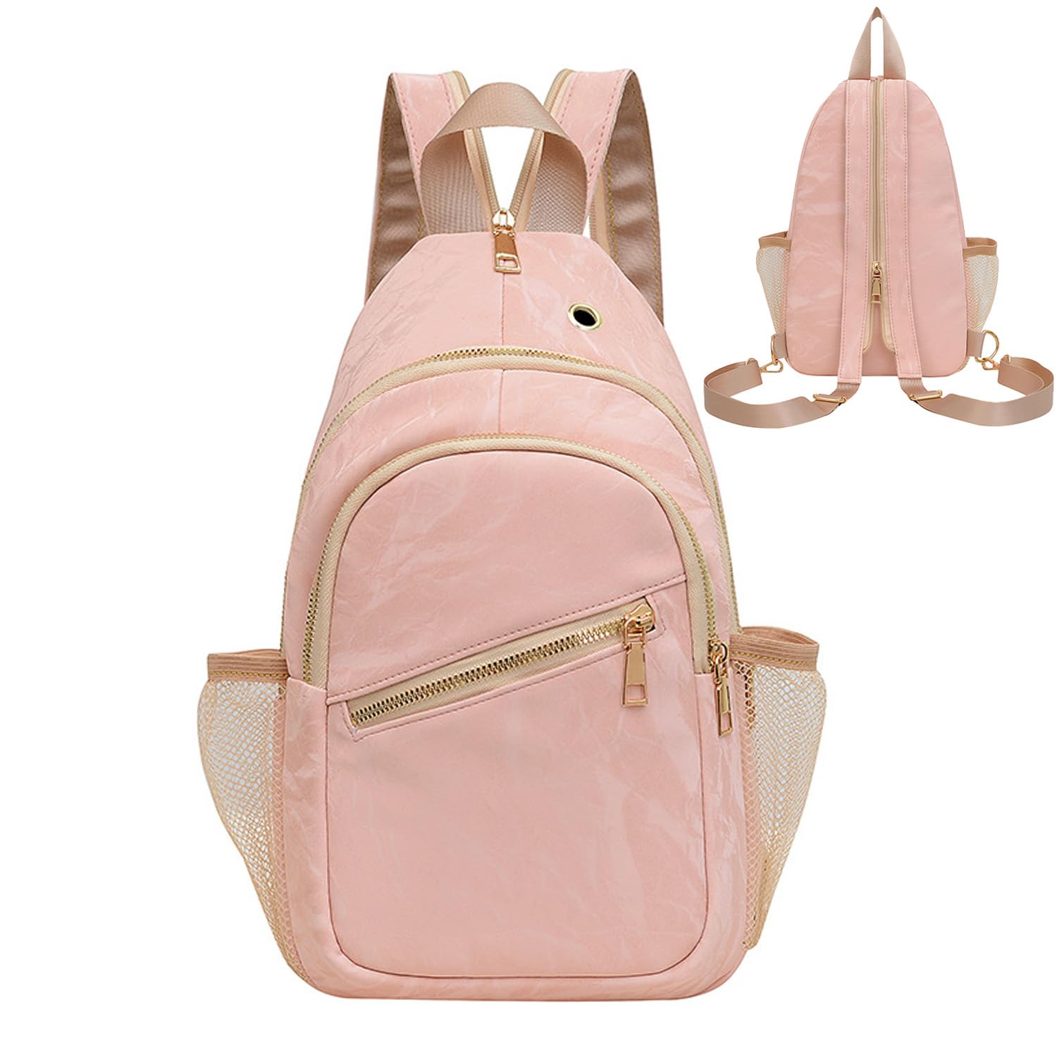 JENAGREEN Waterproof Sling Backpack Crossbody Shoulder Bag for Women Men, Crossbody Bag Casual Daypack Travel Hiking Adjustable Chest Bag