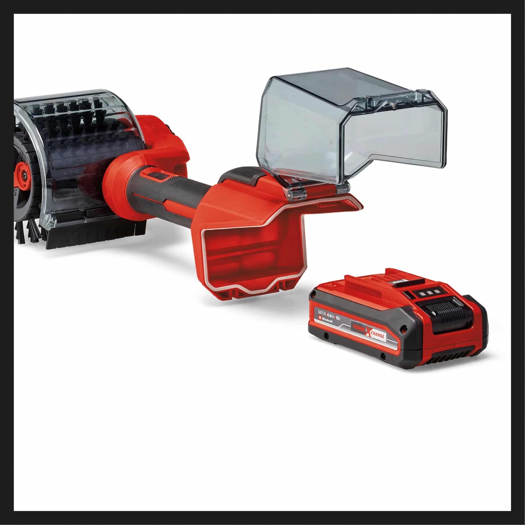 Einhell PICOBELLA 18/90 Power X-Change szczotka powierzchniowa (18 V, bezprzewodowa szczotka do czyszczenia, ochrona przed rozpryskami, w zestawie 2 szczotki, 3 podkładki czyszczące, uchwyt ścienny,