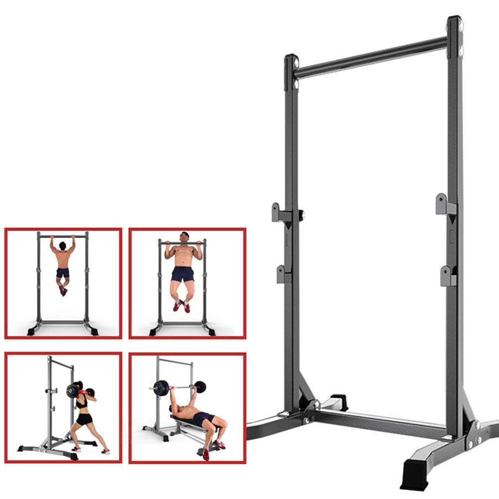 ERoomQ Barbell Rack Squat Stand Adjustable Bench Press Rack Adjustable Squat Stand Rack, Squat Rack Bench Press Men's Fitness Barbell Multifunction Shelf Adjustable Bracket Home Gym Indoo
