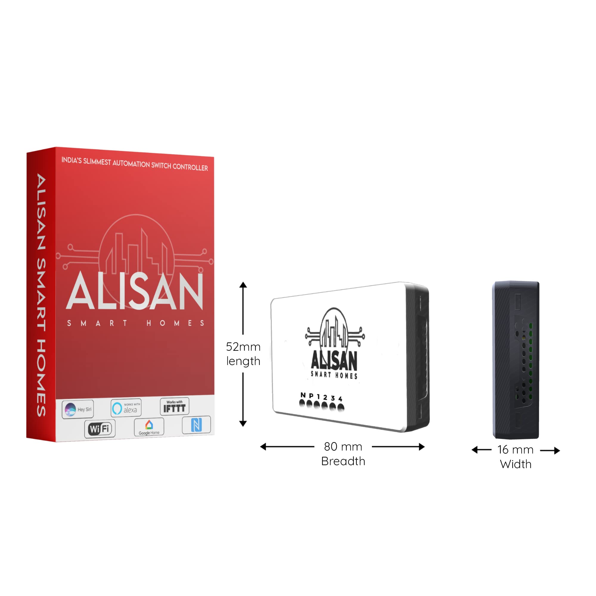 Alisan Smart Homes 4 Switch Controller 6A Alpha Series Converts existing switch to Retrofit Smart Switch, Operate From Anywhere, Alisan Home Automation Mobile App, Google/Alexa Voice Enabled-image-33