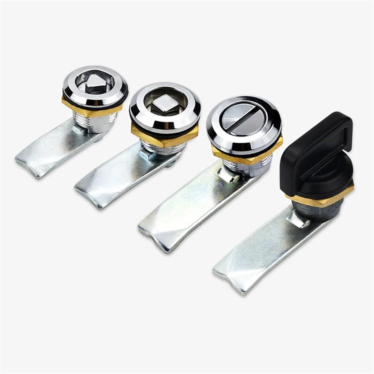 MS845 Cylindrical Lock Tongue Lock Slot Triangular Four Corner Lock Core Cabinet Mechanical Equipment Door Lock 1Pcs(Triangle-Steel)