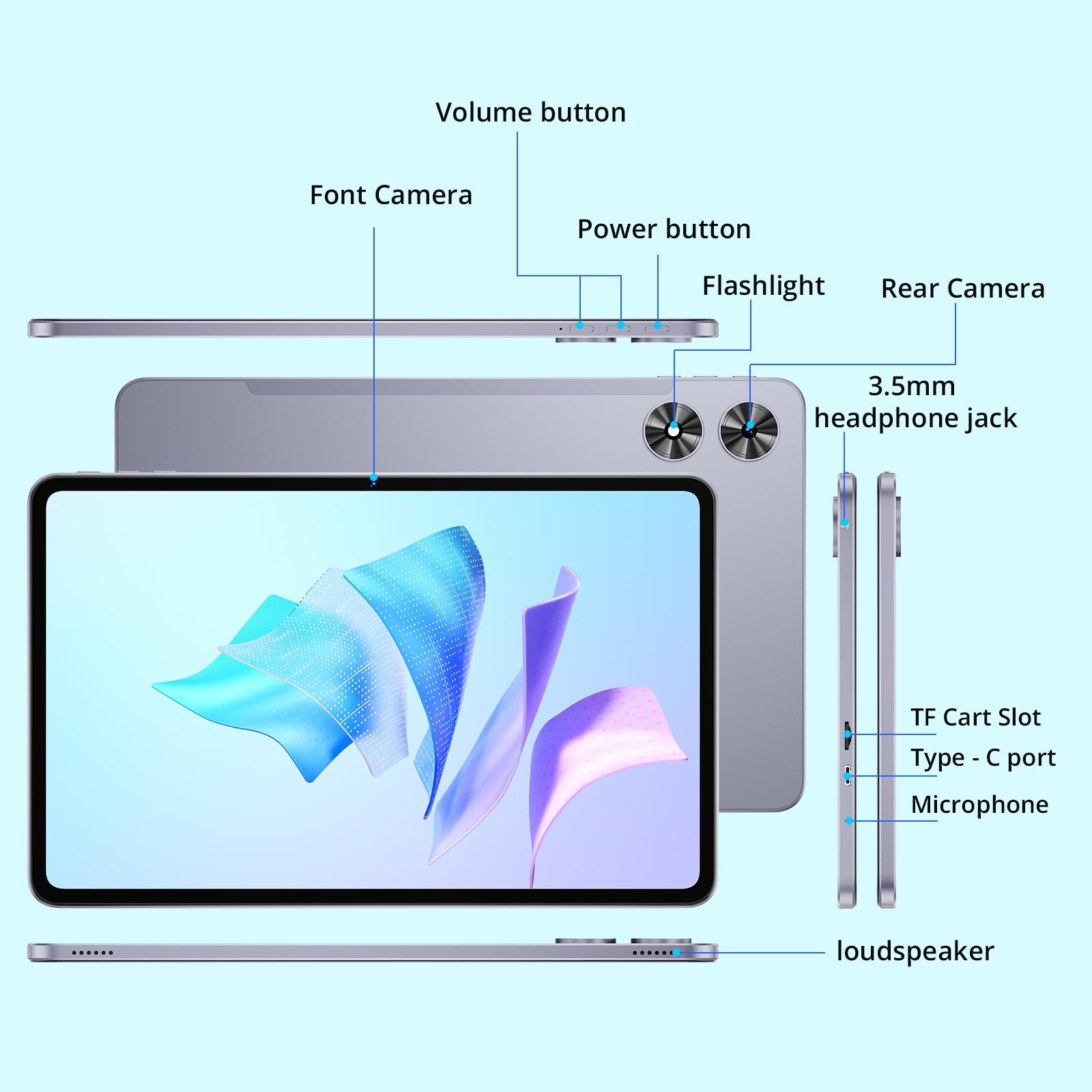 SVITOO Tablette 12 Pouces, Android 16, Écran Large 2K Full HD (2000 x 1200), 30 Go RAM (4+26) + 128 Go ROM, Octa-Core, Appareil Photo 13+5 MP, 8000 mAh, Widevine L1, Wi-FI 2,4G/5G, BT 5.0, GPS