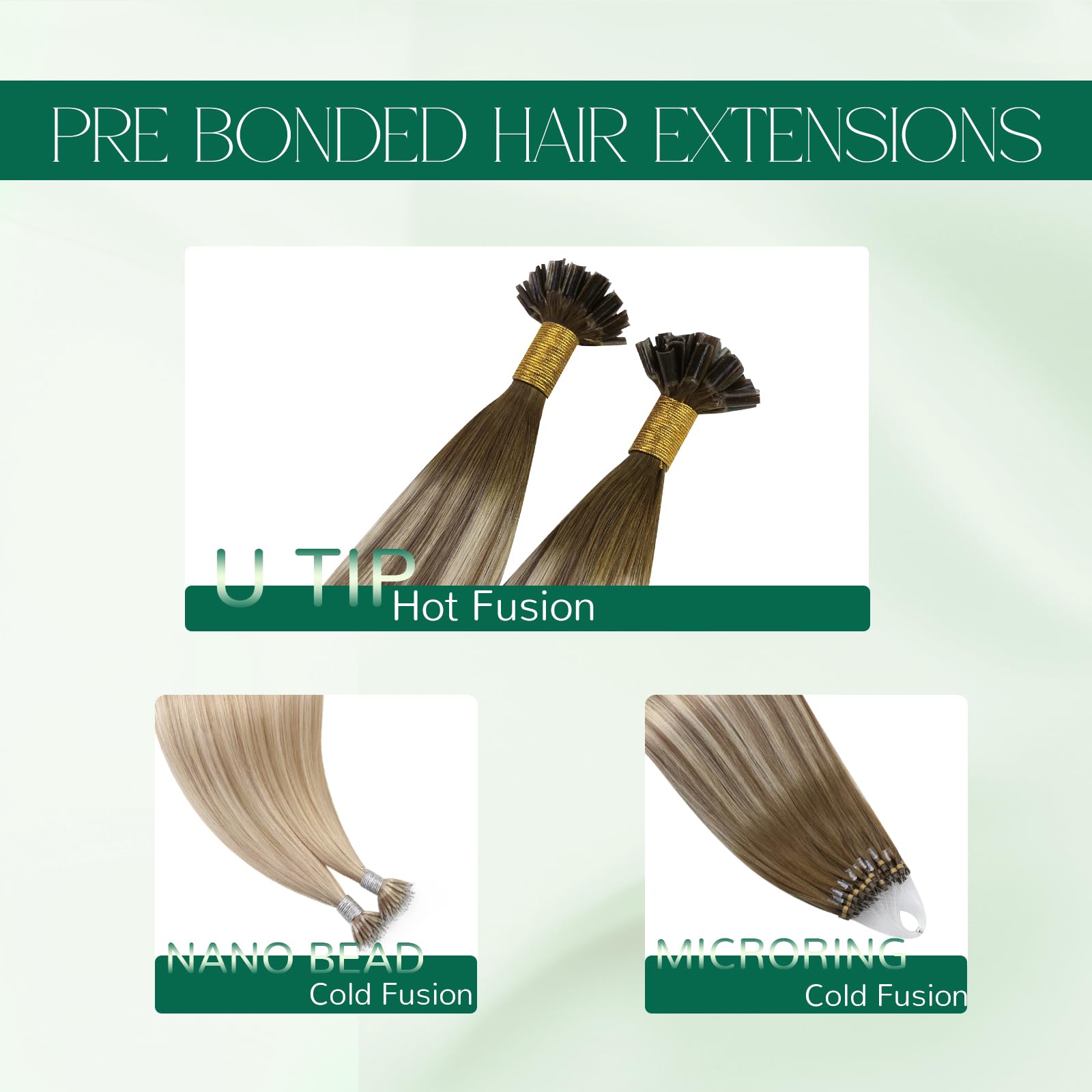 Easyouth Nano Hair Extensions Real Human Hair Blonde Nano Beads Hair Extension Human Hair Platinum Blonde Nanos Loop Hair Extensions Pre Bonded for Natural Look 14 Inch 50g 1g/Strand #1000 — view 47