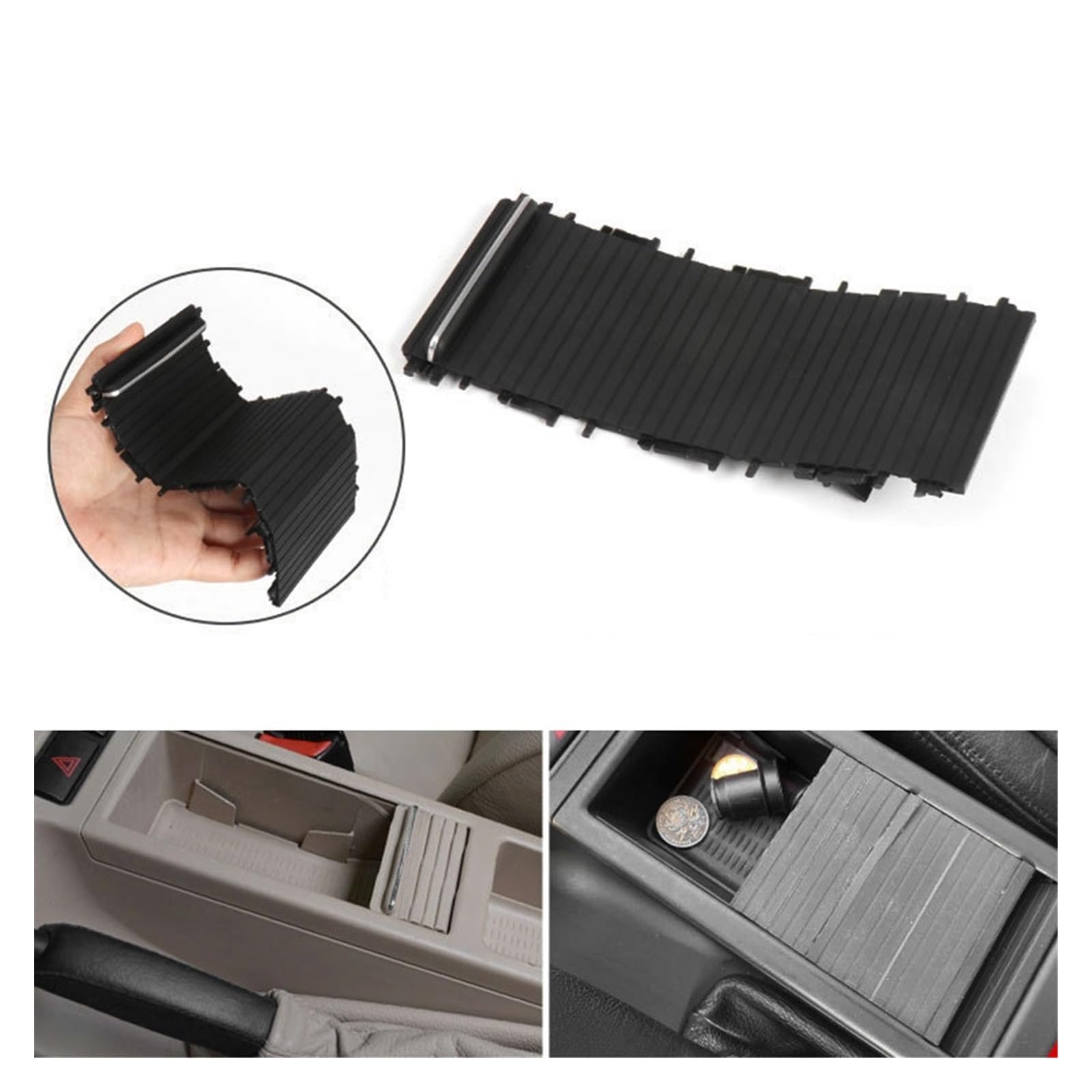 Cache Accoudoir Central Fibre De Carbone Pour BMW Série 3 E46 - Cuir Microfibre, Noir, Neuf