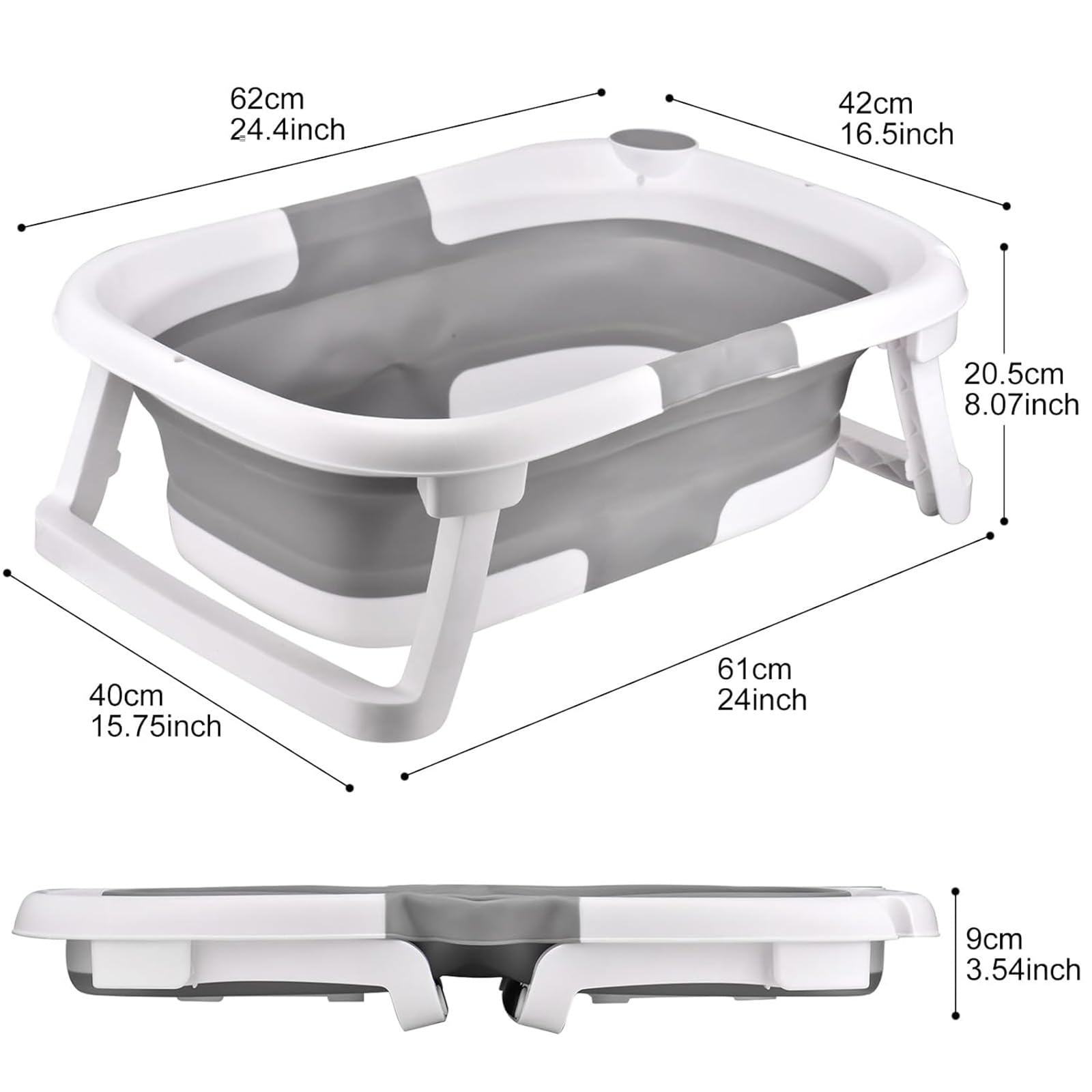 Piscina per Cani Pieghevole, Antiscivolo Vasca da Bagno, Portatile Animali Domestici Piscina Bagno per Gatti Vasca Cani Grandi e Piccoli Interna Pieghevole