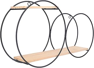 10 Circle Wall Shelf Decor Ideas for Simple Decorative Function 13 Circle Wall Shelf, Circle Metal Wood Wall Shelves Black Firmly Welded Ir...