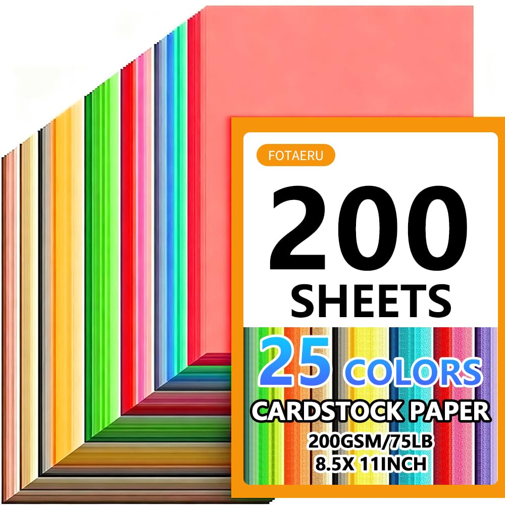 Papier do drukarki kartonowej 8,5 x 11, 20 kolorowych kartonów 29,5 kg/180 g/m² (200 szt. 8,5 x 11 cali)