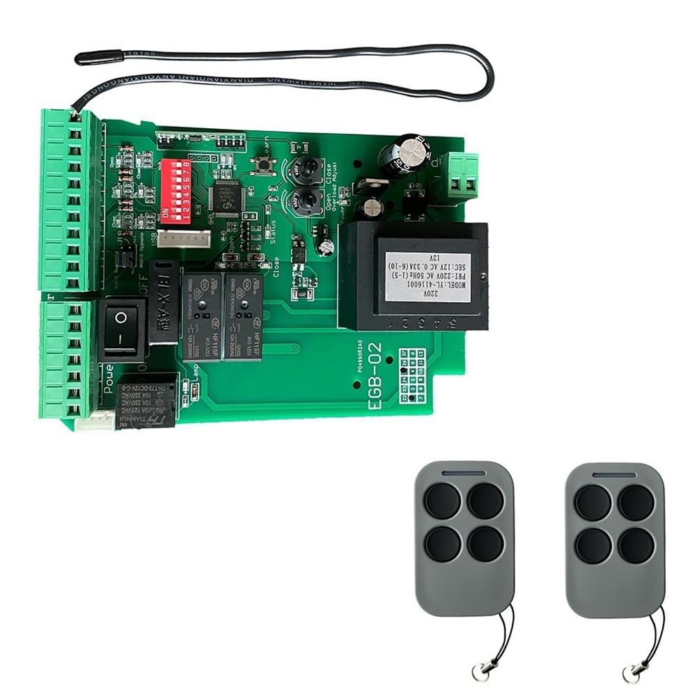 Jnchdghwa As Shown Ac 2200V Gate Motor Control Board+ 2X Remote Control For Automatic Sliding Gate Openers