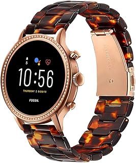 iLVANYA resin watch Bands for Fossil Men's Gen 5 Carlyle/Fossil Women's Gen 5 Julianna/Fossil Men's Gen 4 Explorist Smartwatches(22mm)