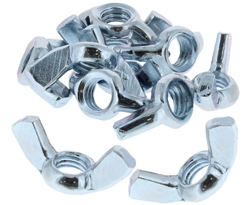 Merriway Bright Zinc Plated Bh02780 (15 Pcs) Wing Nut M8 (5/16 Inch) - Pack Of 15 Pieces