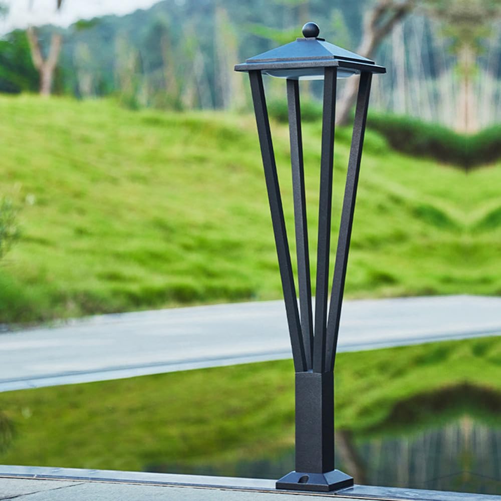 HELCEKOU Modern Pathway Light 31.5" Outdoor LED Bollard Lighting with IP65 Waterproof Die-cast Aluminum Landscape Path Lights for Lawn Courtyard Garden Driveway Walkway Porch