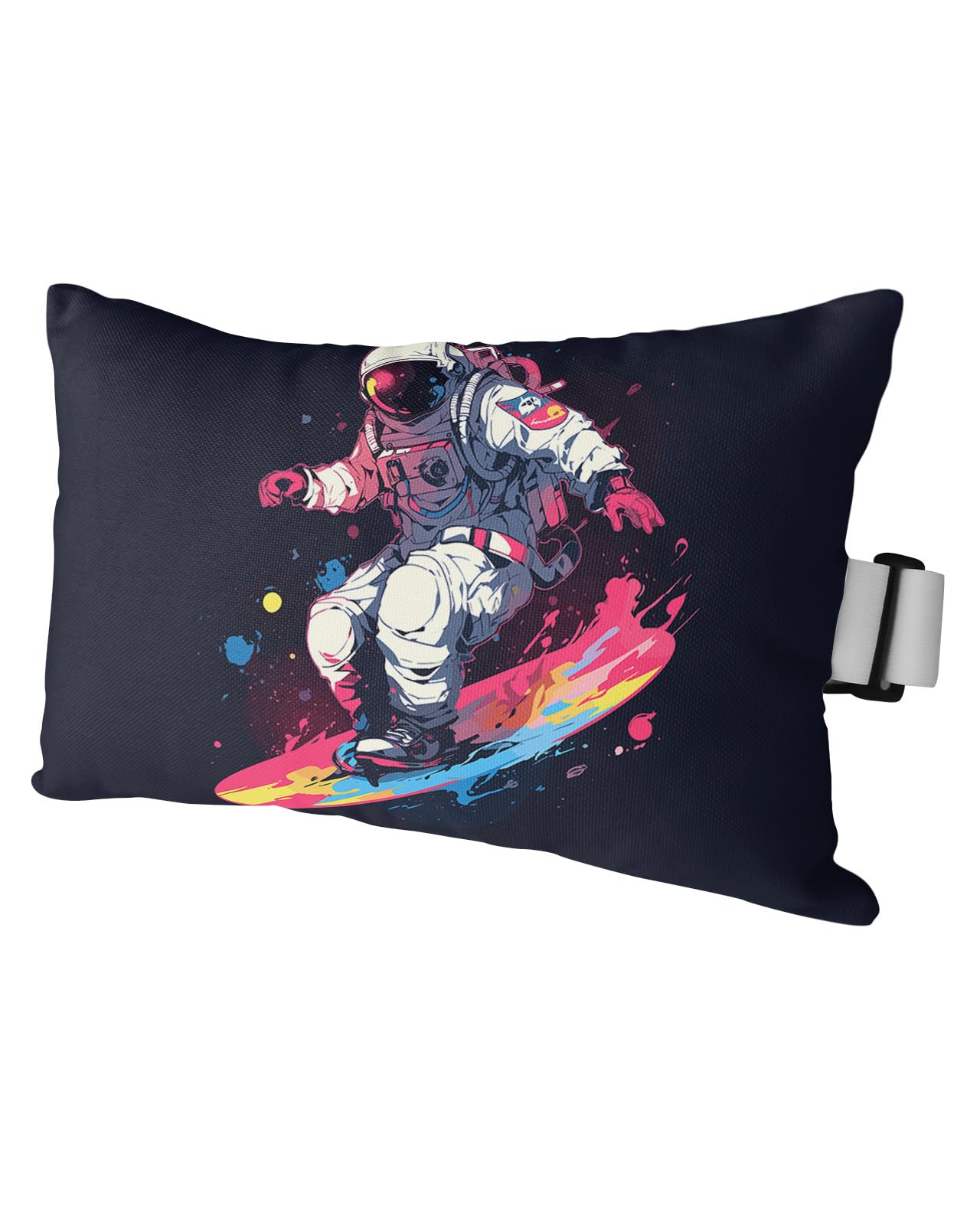 HERBED Outdoor Pillows Covers with Inserts Sports Theme Watercolor Astronaut Skateboard Waterproof Pillow with Adjustable Strap Throw Pillows for Patio Furniture Pool Lounge Chair, 12x20 Inch, 1PCS