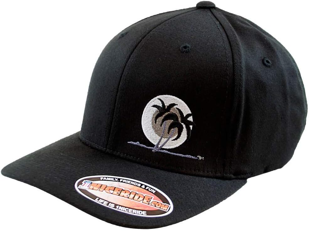 Classic Fitted Premium Black Line Style Baseball Cap with Embroidered Logo | Structured Stretch-Fit Hat for Men & Women