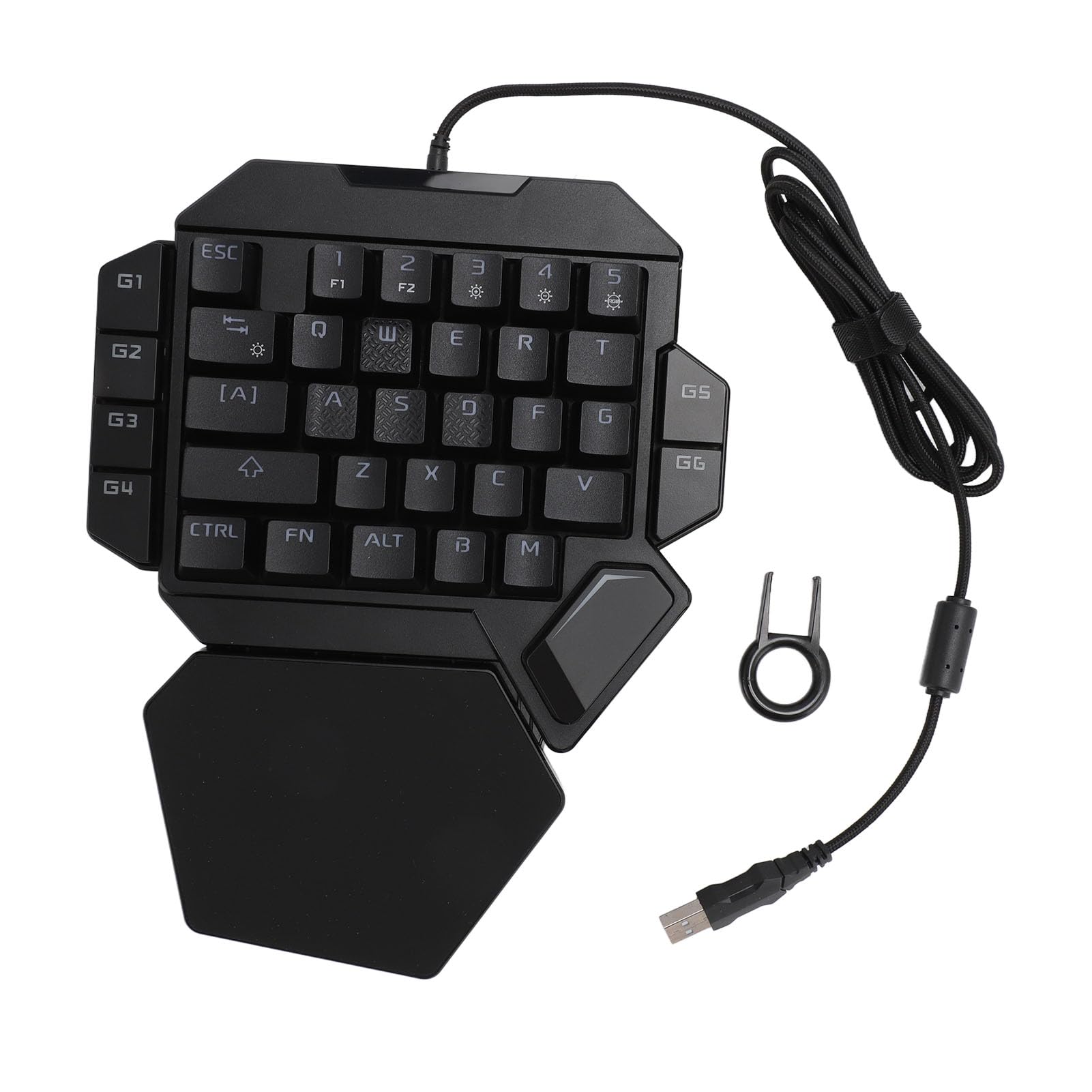 Naroote Mechaniczna Klawiatura do Gier RGB z jedną ręką Mini 35 Klawiszy Niebieski Przełącznik dla Graczy Komputerowych Ergonomiczna Konstrukcja Czarna
