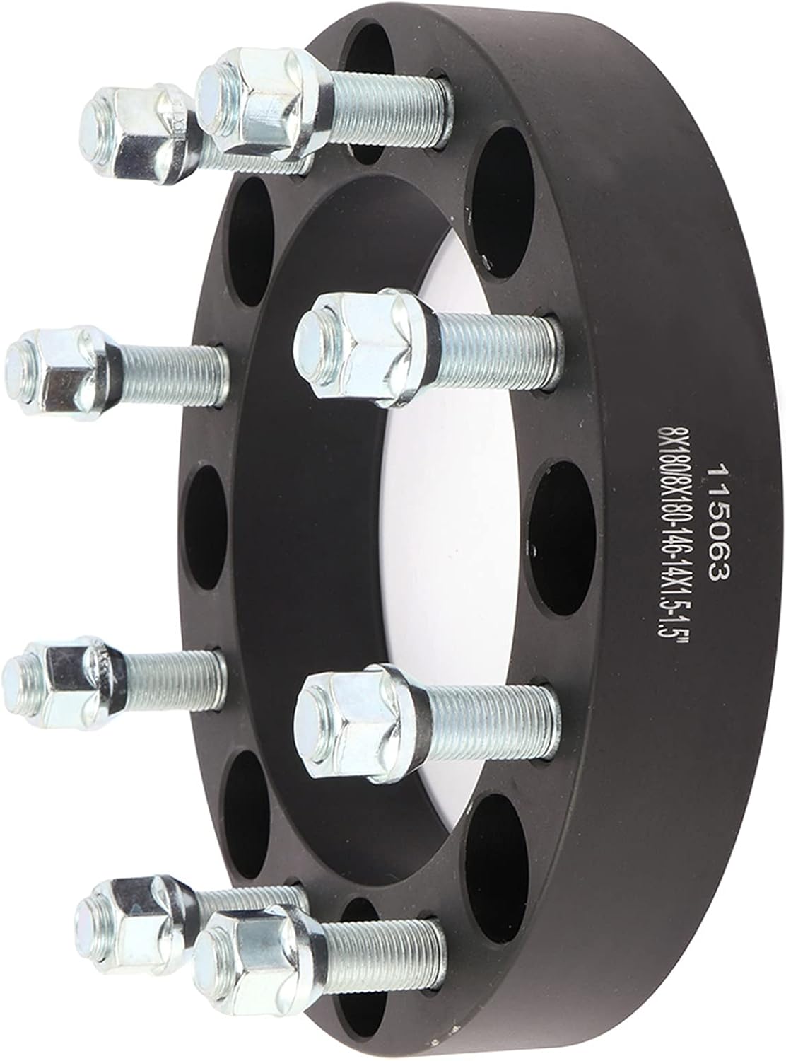 Ineedup 1.5 inch 8x180 Wheel Spacers 146mm Center Bore with 14x1.5 Studs Black 4Pcs 8 Lug Wheel Spacers 37.5mm Thickness Fit for Silverado 3500 HD 2011-2014