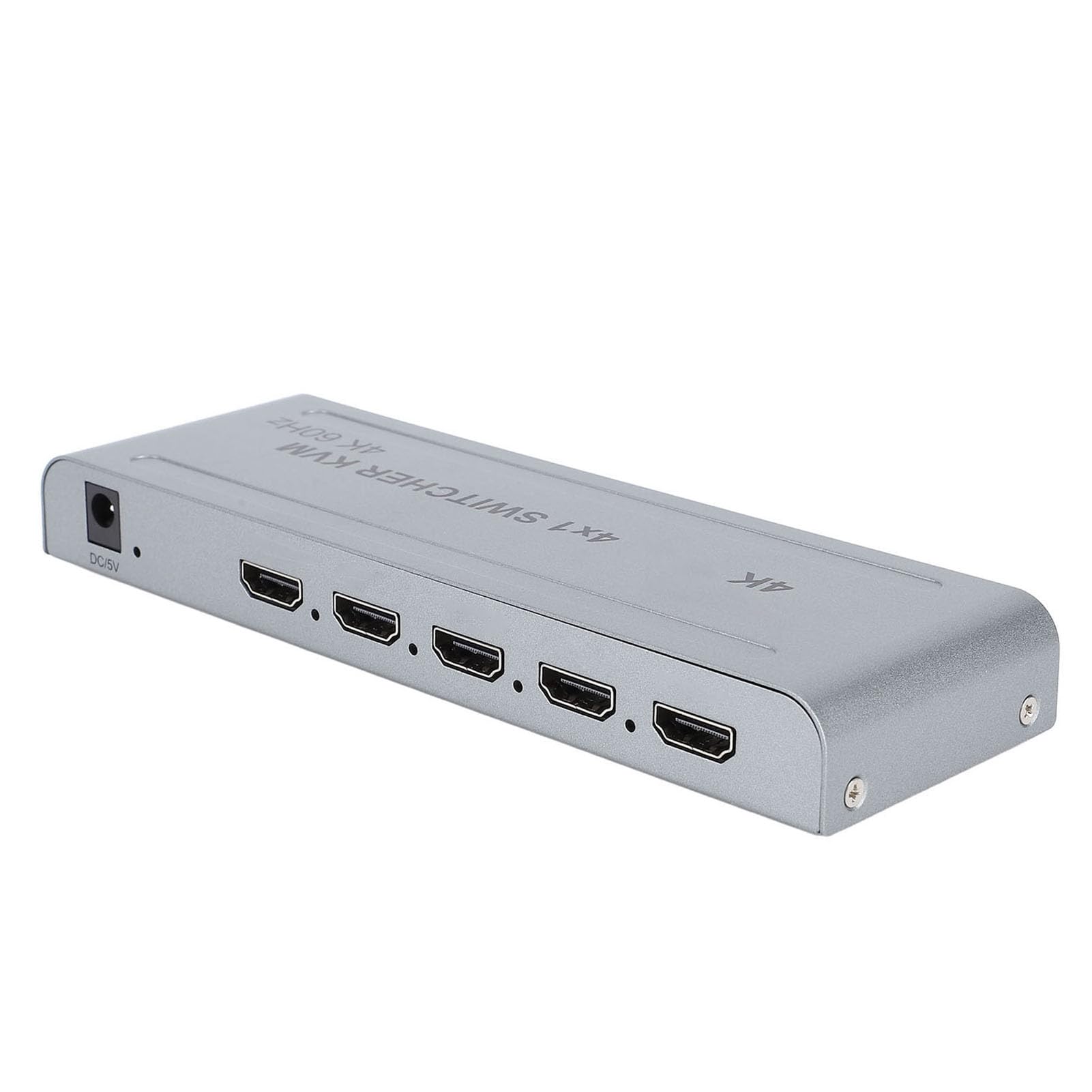 HDMI 4 in 1 Uscita 4K 60 Hz, Splitter HDMI Senza Interruzioni con Telecomando, Selettore Switcher HDMI a 4 Porte, USB 2.0, Supporto per DTS HD, per TrueHD, per DTS, (Spina