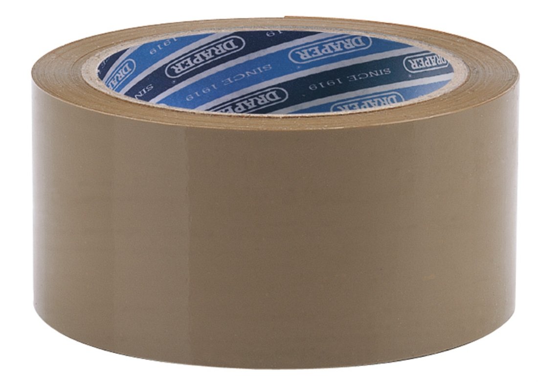 Draper 66m x 50mm Packing Tape Roll | Parcel Tape | Box Sellotape | Packaging Tape Strong | 63388