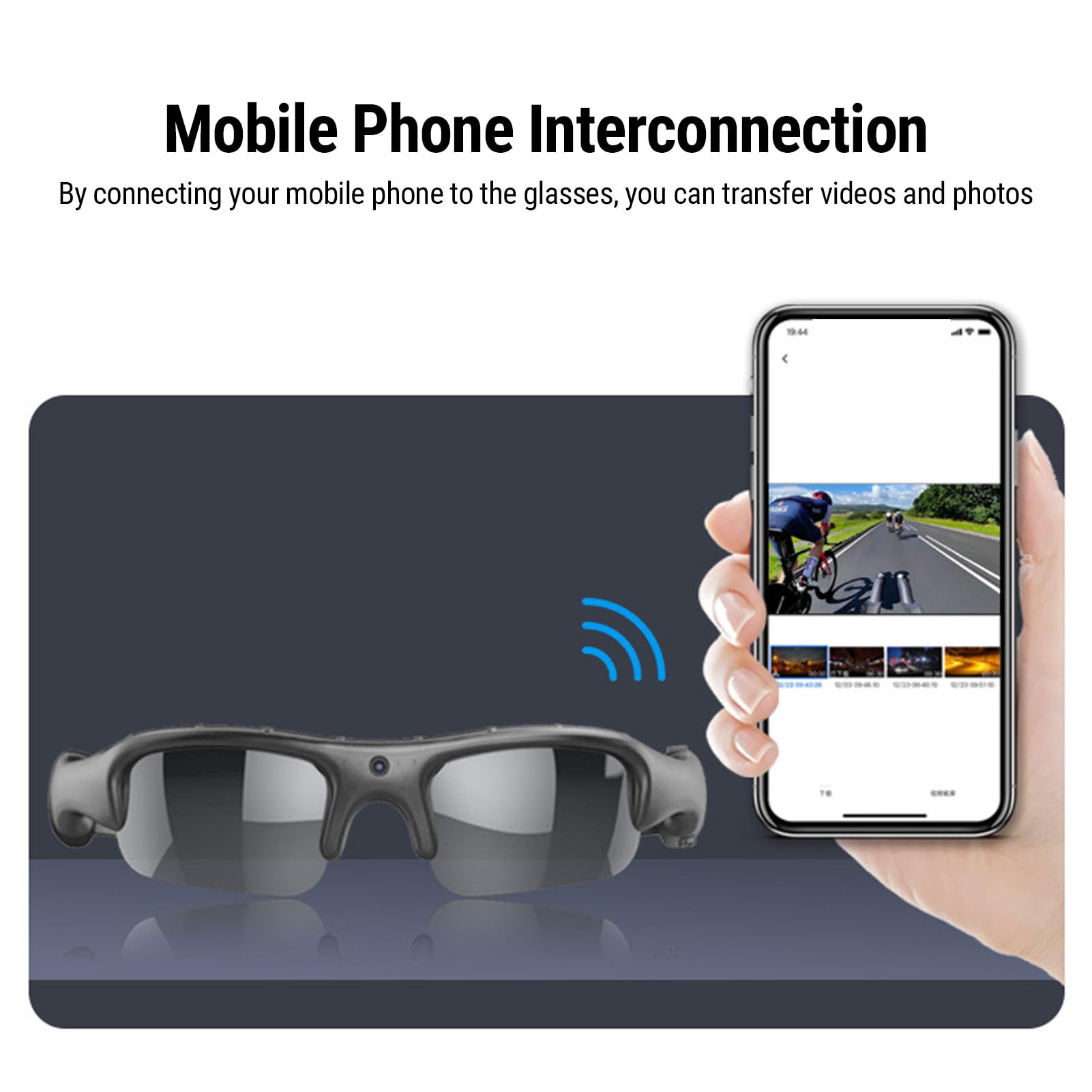 Occhiali per Registrazione Video Fotocamera Polarizzata HD 1080P