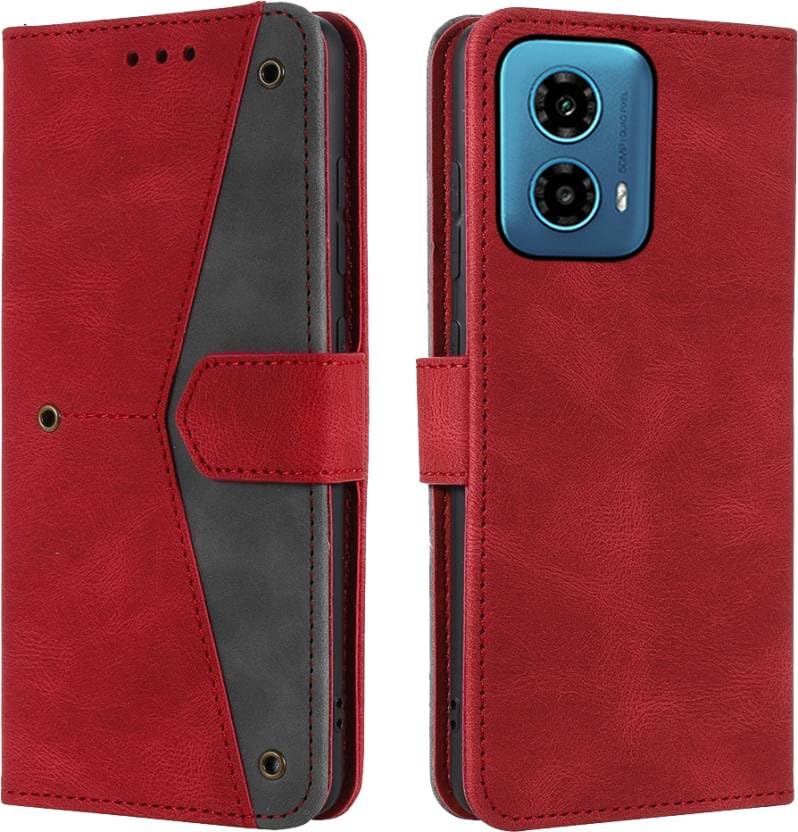Image of Flip Cover Compatible for Moto G45 5G, Moto G34 5G, Motorola G45 5G, Motorola G34 5G flip Cover - Attractiv Red
