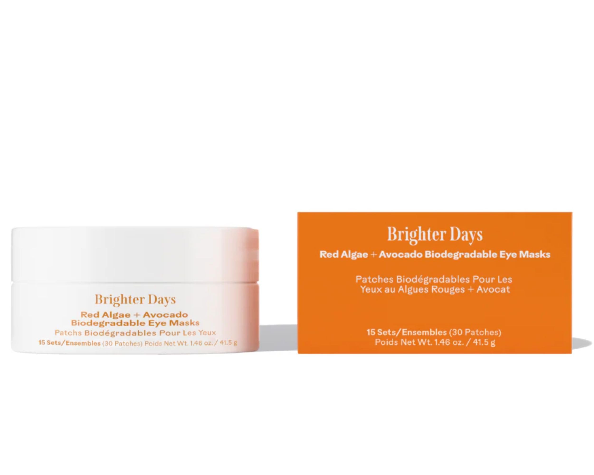 Three ShipsBrighter Days Red Algae + Avocado Eye Masks | Depuff, Hydrate, Refresh Under Eye Skin | Cruelty-Free, Vegan, Paraben-Free, Sensitive Skin Safe (30 Sets | 2.96 oz)EWG Verified