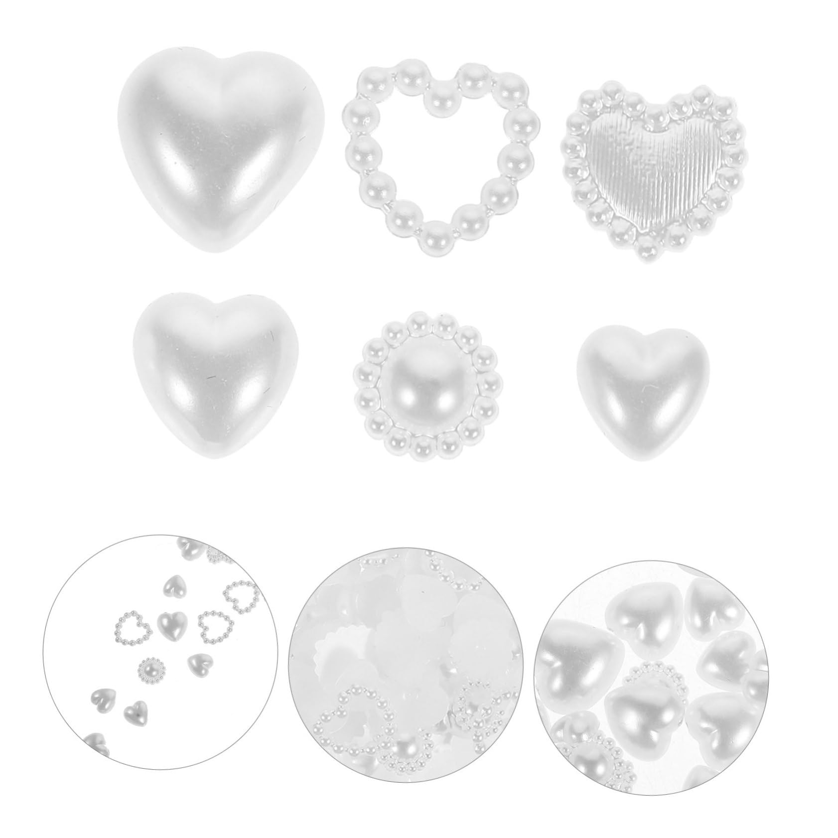 VALICLUD 5 Pezzi accessori per unghie di perle decorazioni mini fascino arte Unghia graziosi ciondoli per unghie abbellimenti per unghie decorazione per unghie plastica bianca
