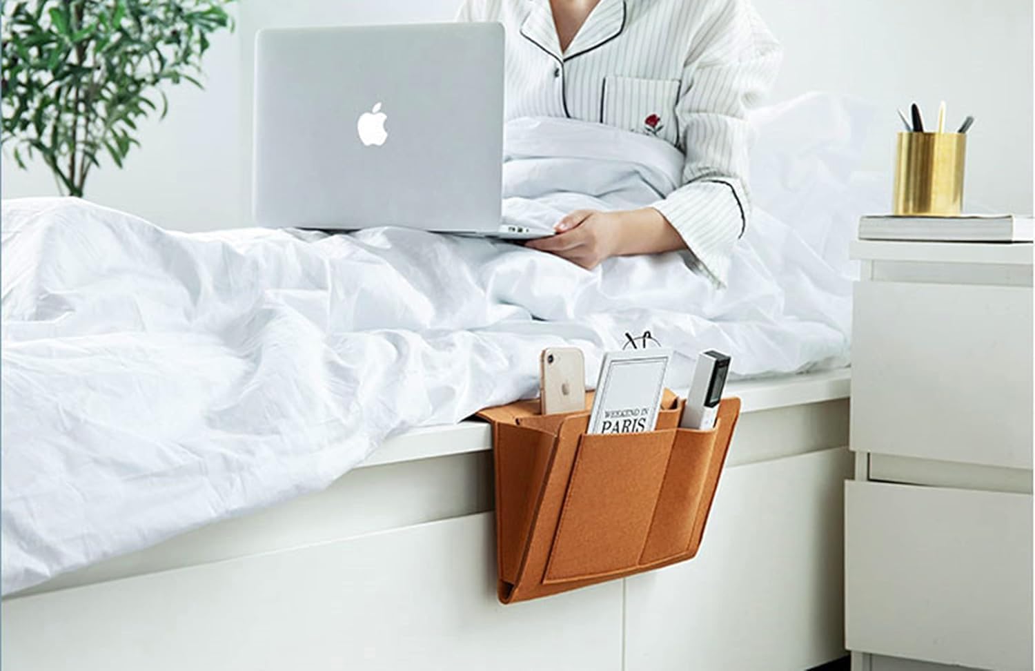 BHAGVAT Bedside Caddy Hanging Storage Organizer with Multiple Pockets for Bed, Sofa & Desk β Ideal for Dorms, Bunk Beds, Hospital Beds & Kids Rooms 4