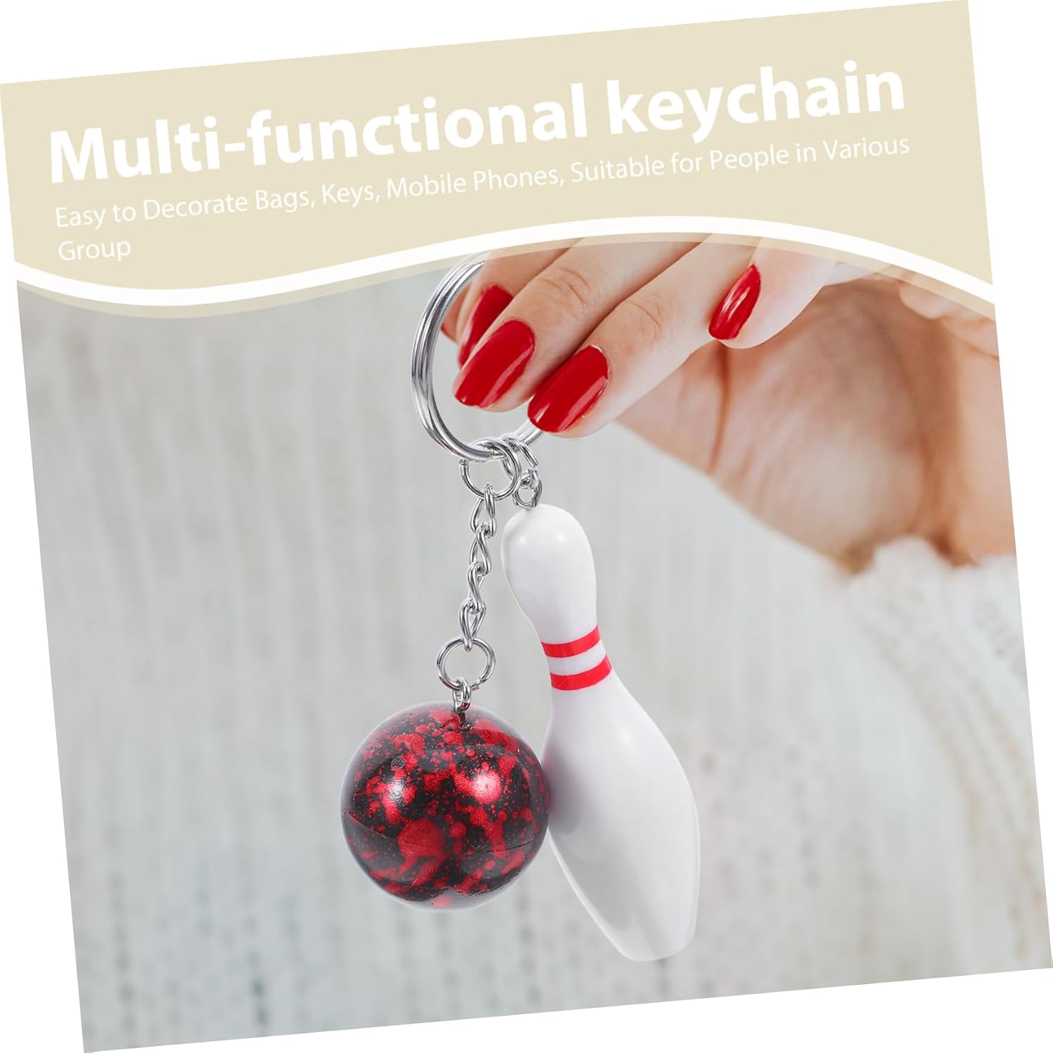 12pcs Elf Bowling Novelty Keychains Adorable Mini Bowling Pendants for Sports Match Souvenirs