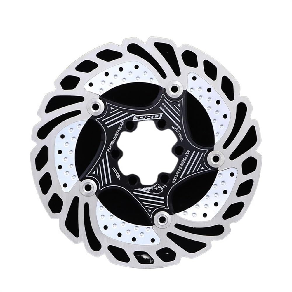 Disco Freno Pastilla de freno de disco flotante for bicicleta de montaña, Rotor de freno de disco de disipación de acero inoxidable con 6 tornillos, 140mm/160mm/180mm/203mm Freno Disco(160mm Black Rot