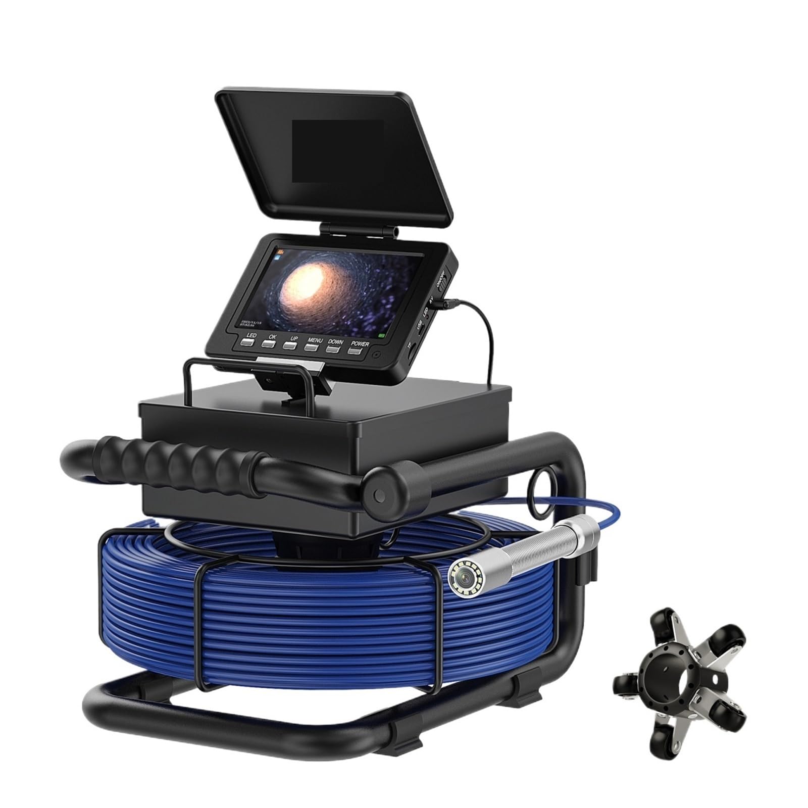 YNIYUJKL Drain Inspection Camera Pipe Inspection Camera With 512Hz Transmitter Self-Leveling 5 Inch Dvr Drain Sewer Endoscope 16Gb Tf Card,Self-leveling 512hz