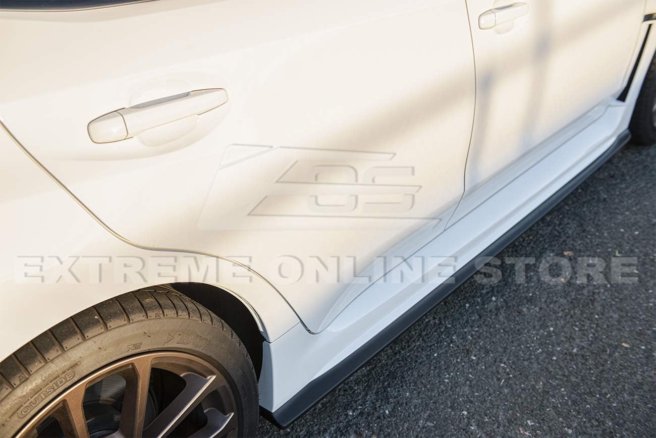 Replacement for 2015-2021 Subaru WRX STi | JDM CS Style Side Skirt Rocker Panels Extension Pair (Polyurethane - Unpainted Black)