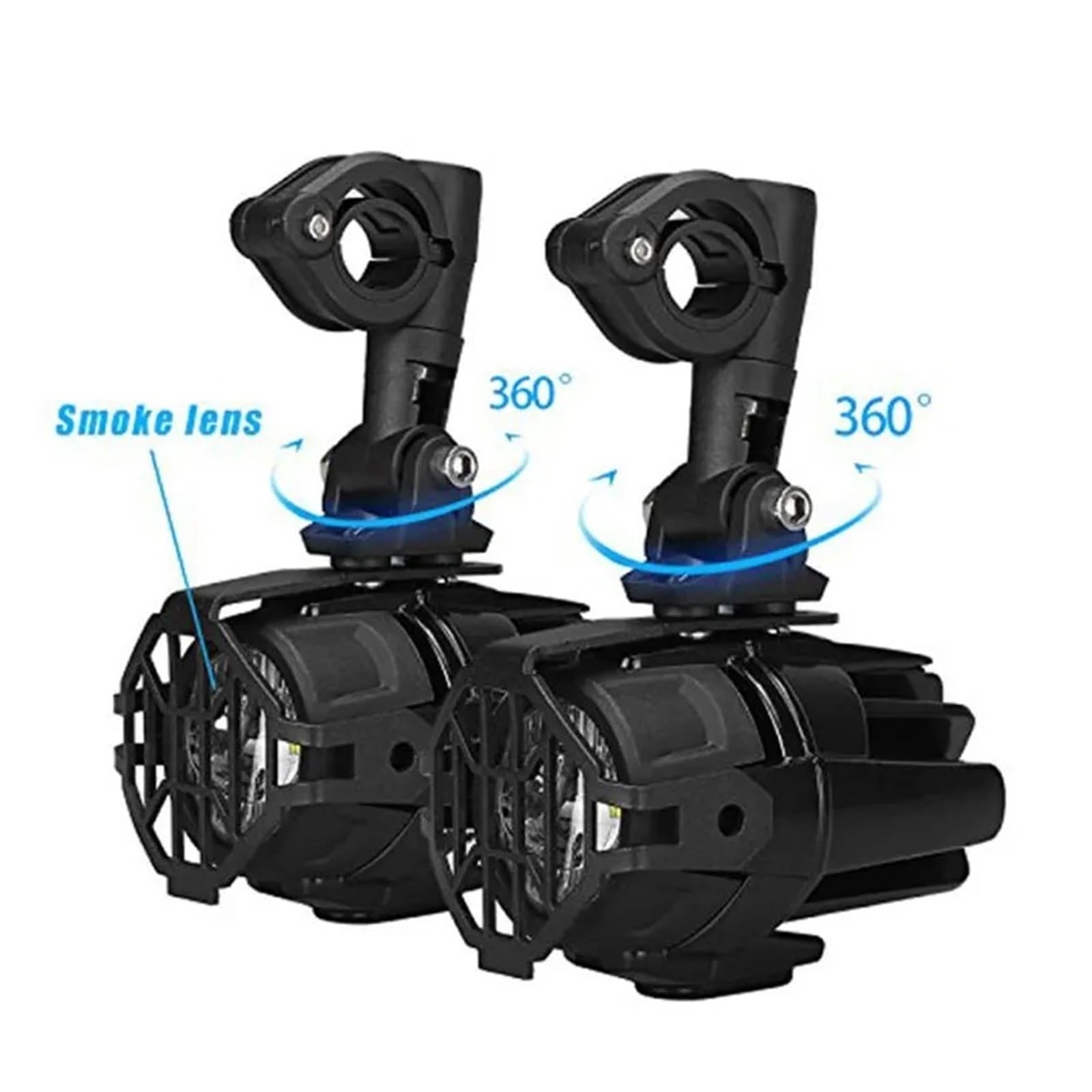 Luces Auxiliares De Conducción Universales Para Motocicleta Faro Antiniebla Delantero LED 4000Lm 12V 100W Resistente Al Agua 2 Uds Faro Redondo Moto(Light and cover)