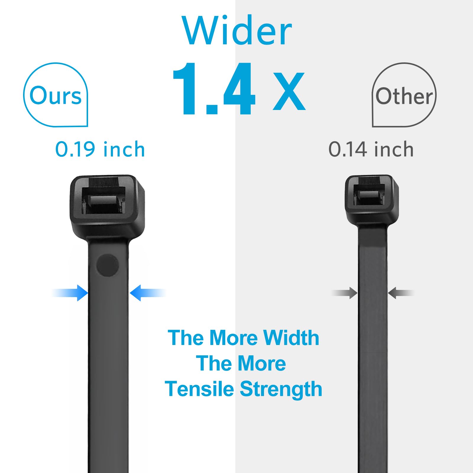 Fascette resistenti da 30,5 cm (confezione da 1000), dentate su entrambi i lati, 38,6 kg, offrono una resistenza alla trazione 1,7X nelle stesse specifiche, fascette nere, Glufirm