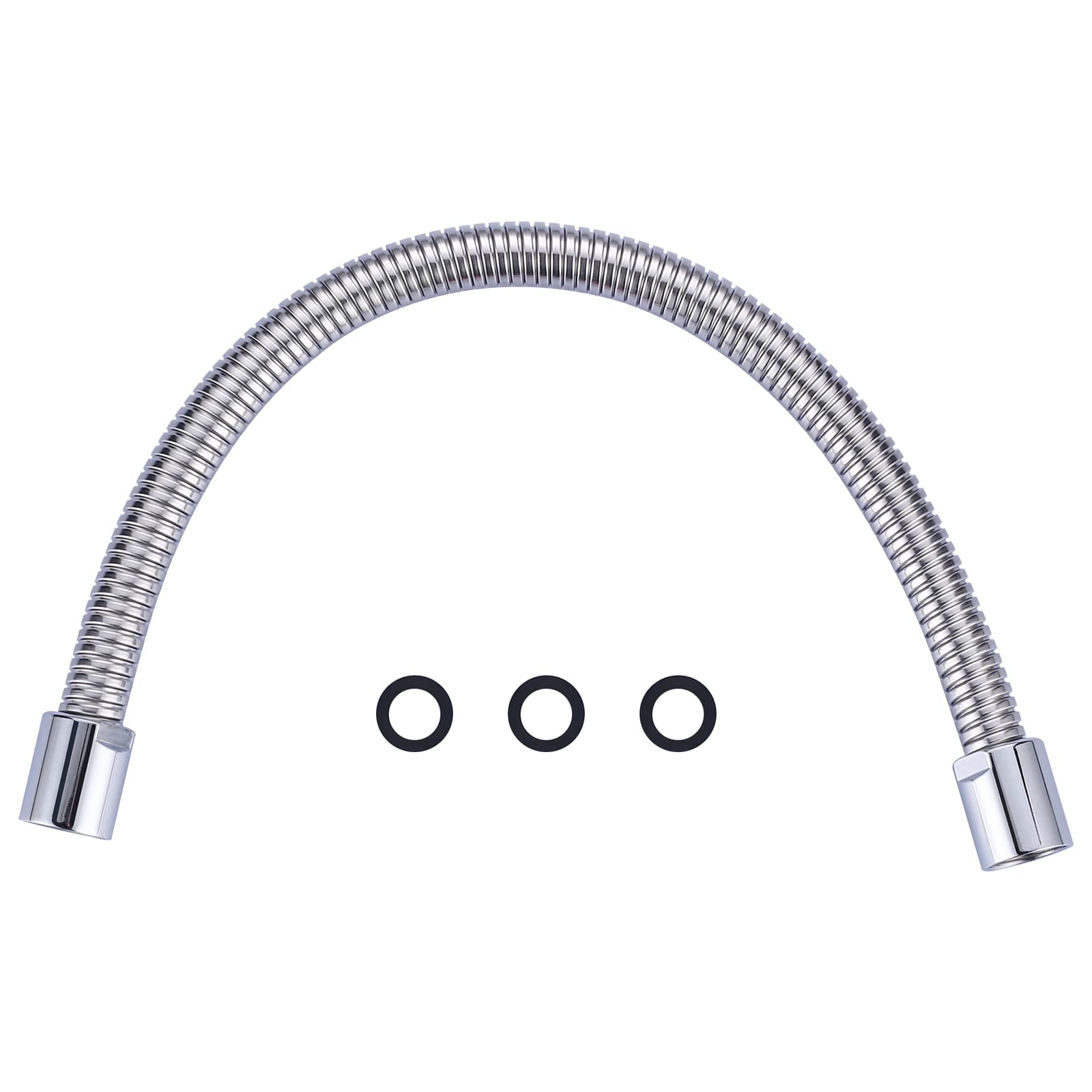 18.5" Commercial Sink Faucet Sprayer Hose, Pre-rinse Sprayer Hose for Commercial Kitchen Sink Faucet, 18.5 Inch Stainless Steel Flexible Hose Replacement Kit for Restaurant Industrial Dishwasher