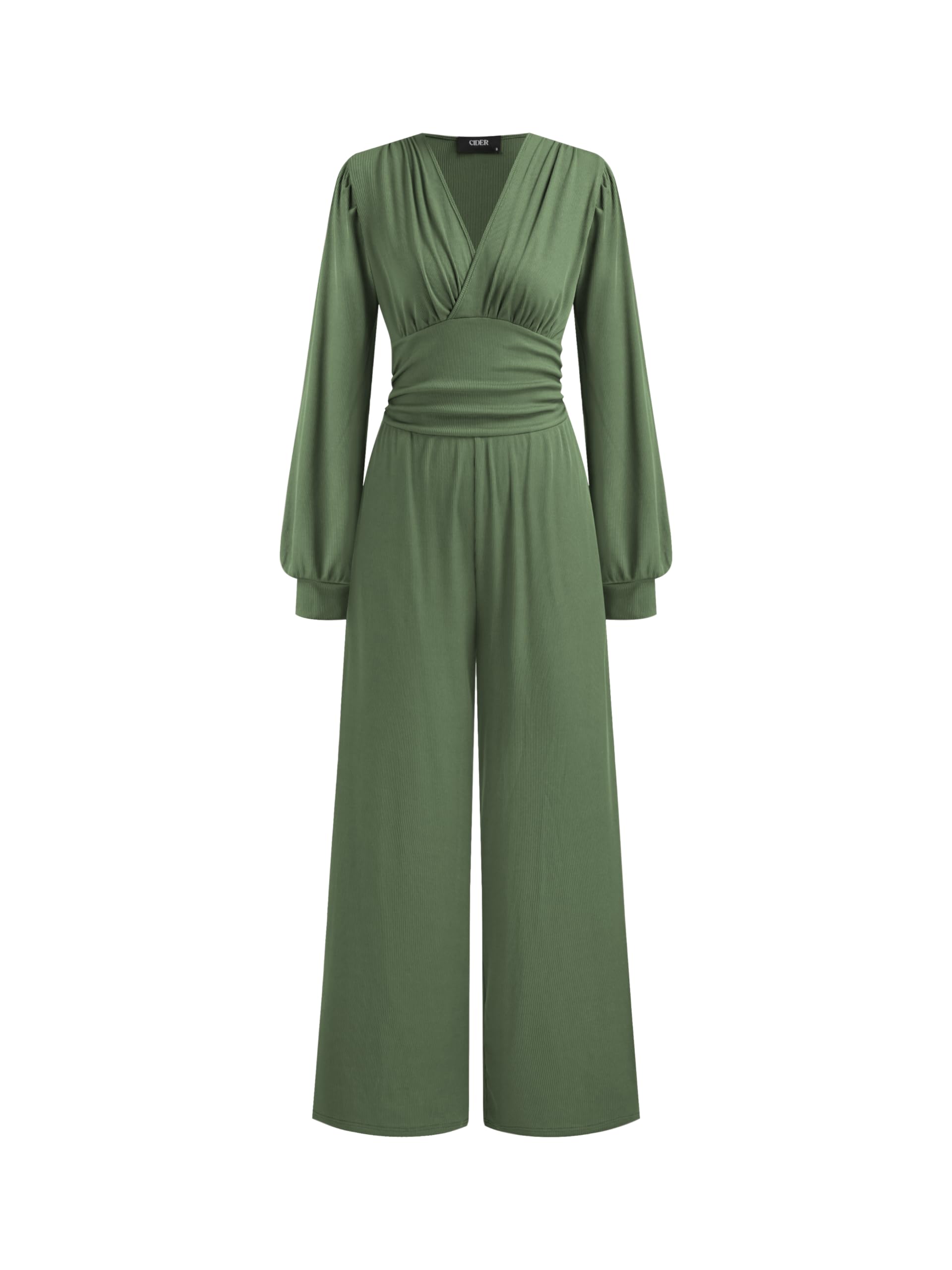 Jumpsuits for Women Long Sleeve V Neck Wide Leg Dressy Date Night Romper Casual One Piece Outfits with Pockets Trendy-image-48