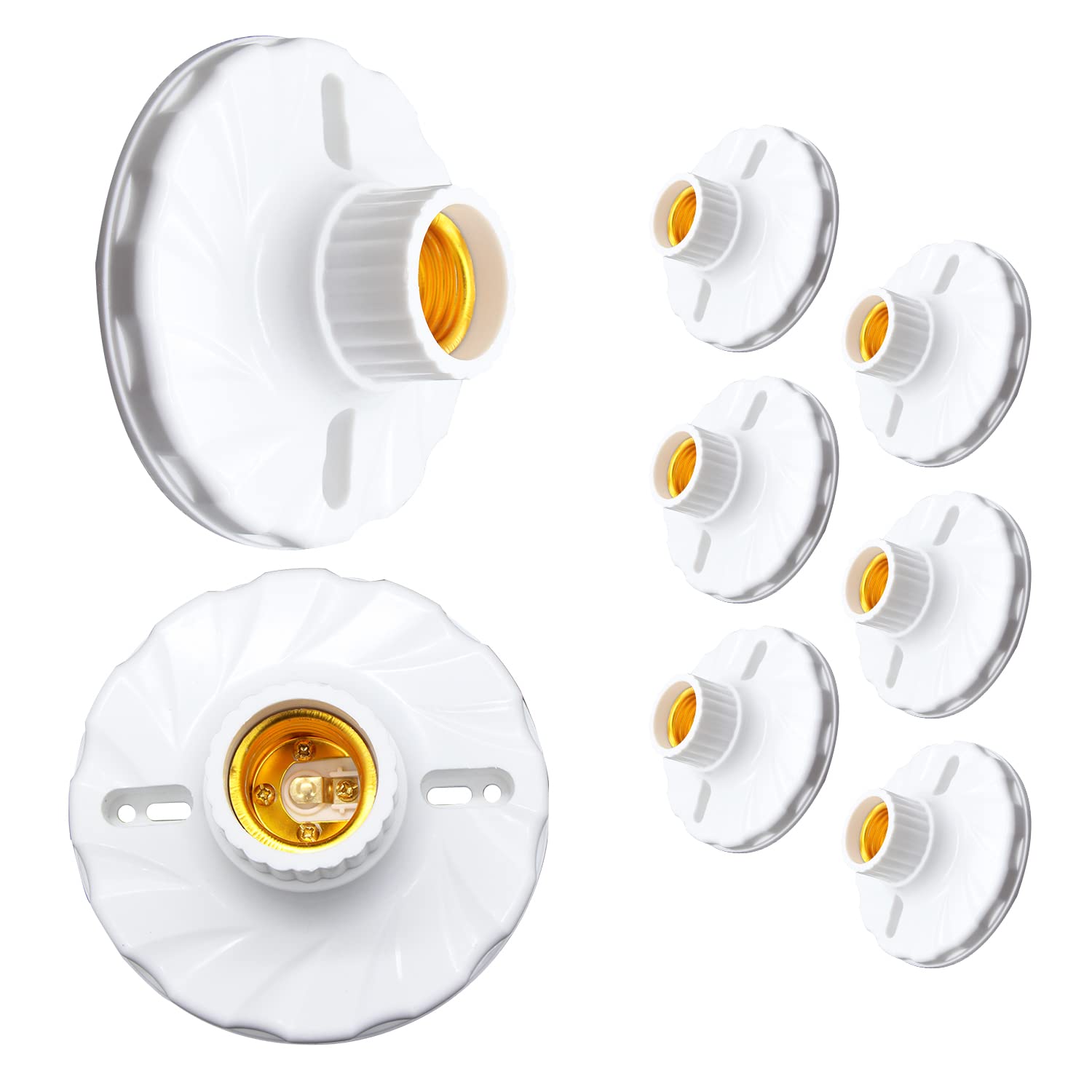 Buy 8PCS Screw Base Bulb Lamp Holder Plastic Ceiling Light Sockets E27