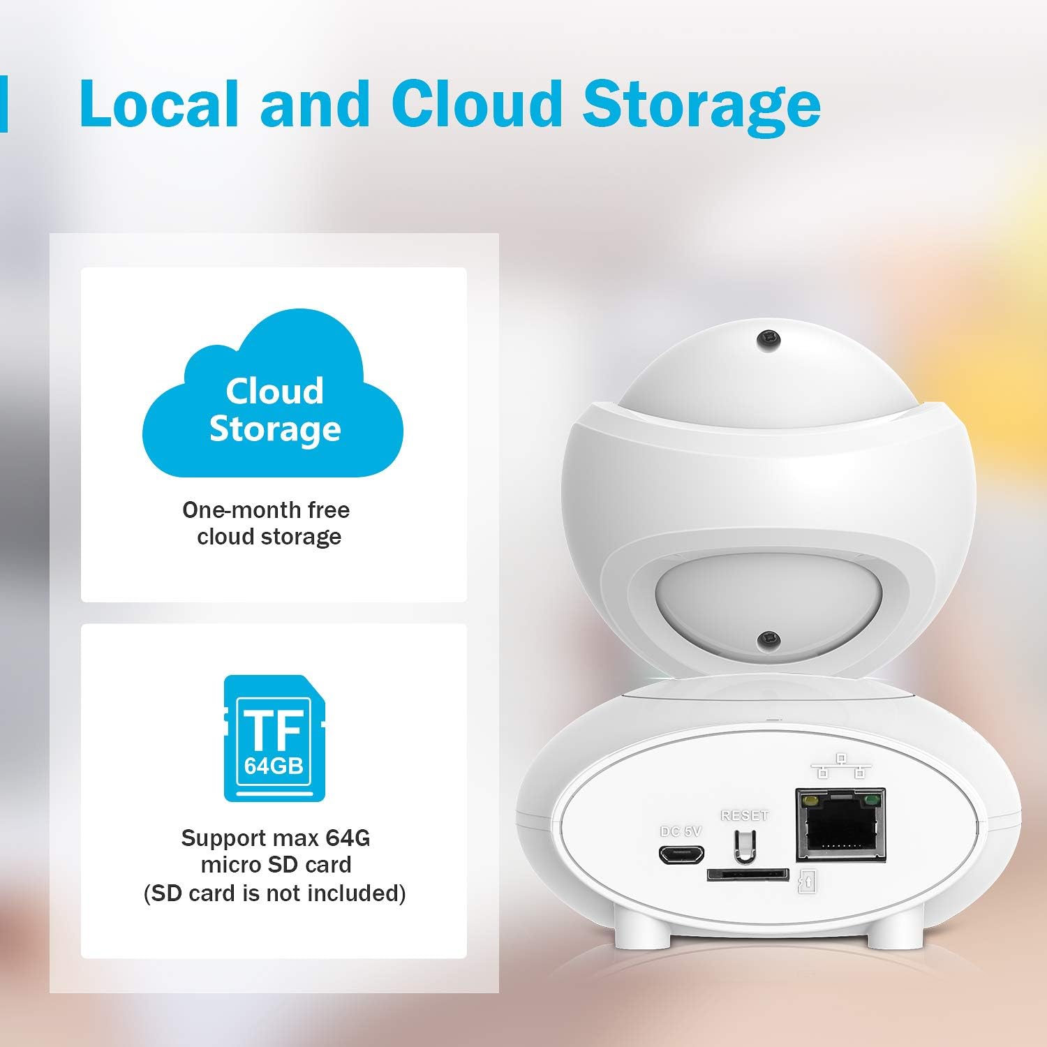 ANNKE 1080P IP Camera, Smart Wireless Pan/Tilt Home Security Camera, APP Alarm Push, Two-Way Audio, Support 64GB TF Card, Cloud Storage Available, (Echo Show/Echo Spot)Work with Alexa