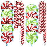 Lot de 35 ballons de Noël en aluminium avec 15 bâtonnets de sucre d'orge de 45,7 cm