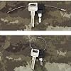 Spelt Stainless Steel Keychain Cable Ring Silver 3-way